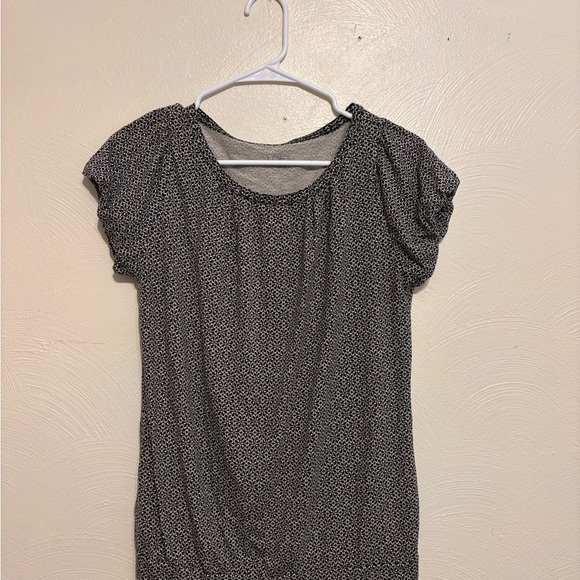 LOFT Gray Cap Sleeve Ruched Blouse - Picture 1 of 8